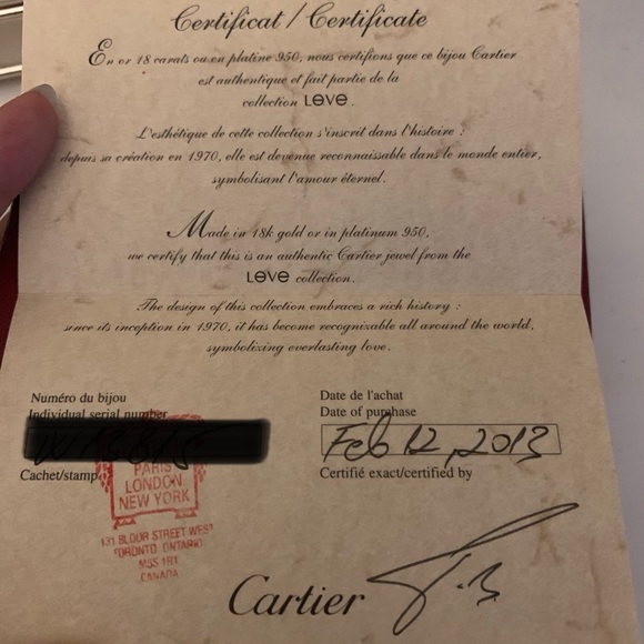 ** SOLD ** Authentic Cartier Love bracelet - Picture 2 of 5